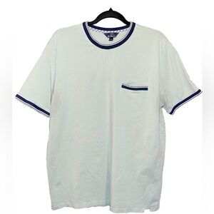 Men's Ben Sherman Light Green T-Shirt with Black Striped Trim